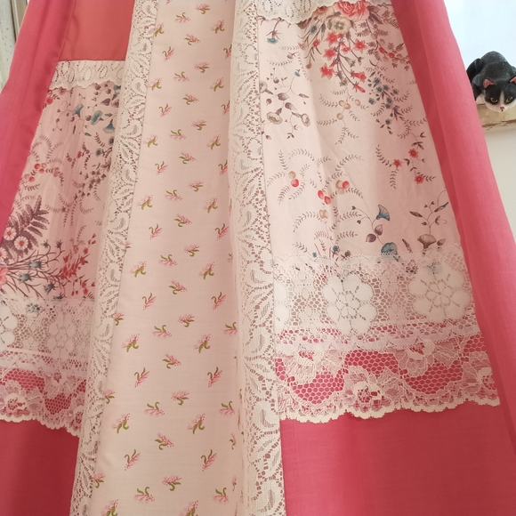 Hurry! Store Close Next Week!Vintage Carefree Fashions Pink Patchwork Maxi Skirt - Picture 2 of 4